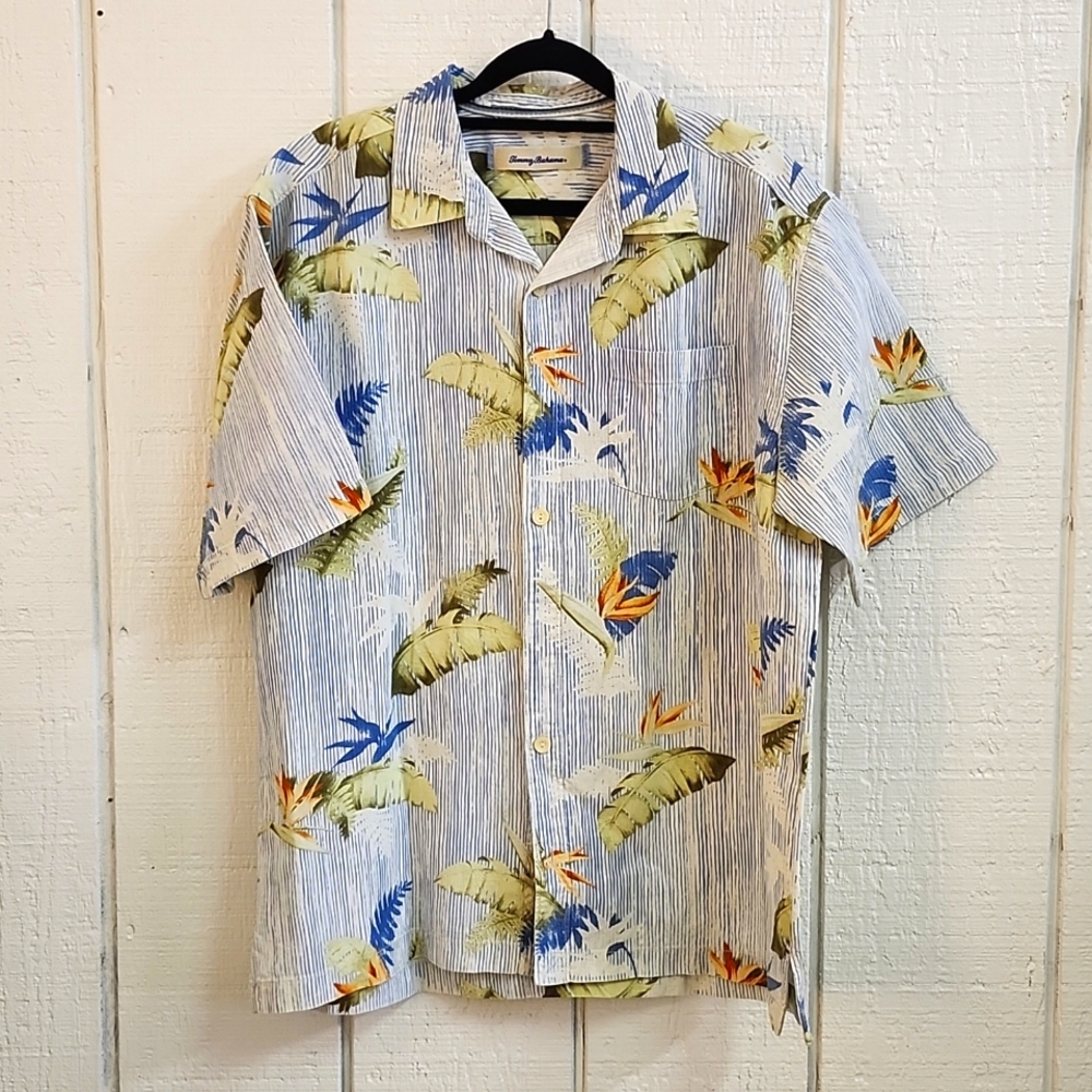 TOMMY BAHAMA Men's Islandwear Casual Button Down Summer Shirt Medium